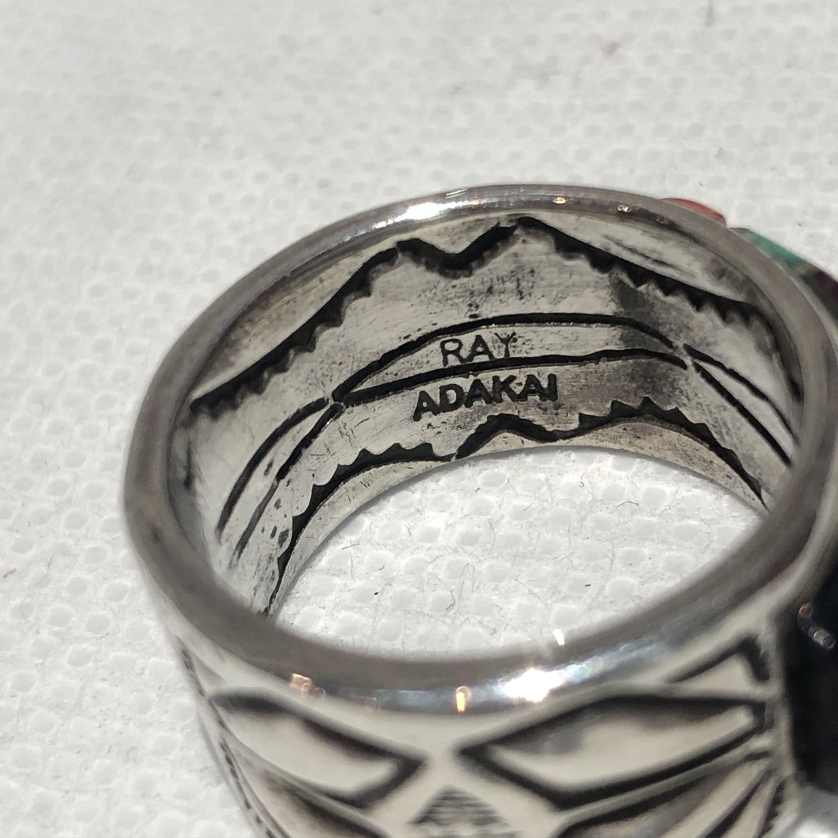indian jewelry “ray adakai(navajo) “ muti inlay