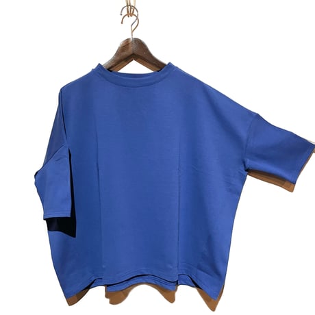 Linen ya"delave quater sleeve T-shirs"(blue)women's