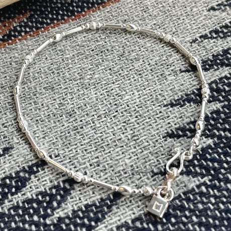 MANANAS jewelry "silver tube beads anklet"(unisex)