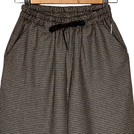 H.UNIT "chic-tweed gun club check wool easy pants"(brown) unisex