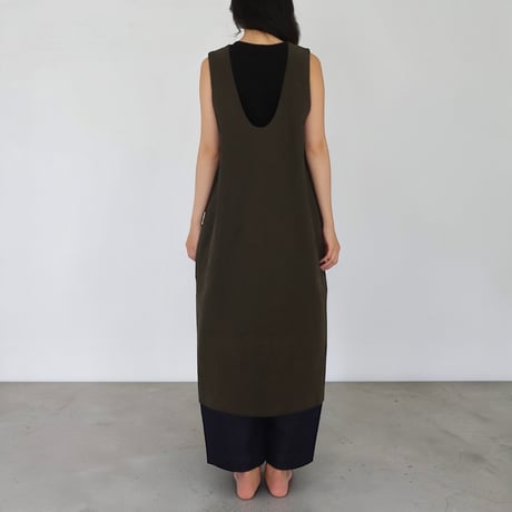 ASEEDONCLOUD"Handwerker linen×cotton HW pull-on dress"(khaki)women's