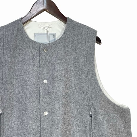 amne "MELTON/QUILT switch vest" (heather) unisex