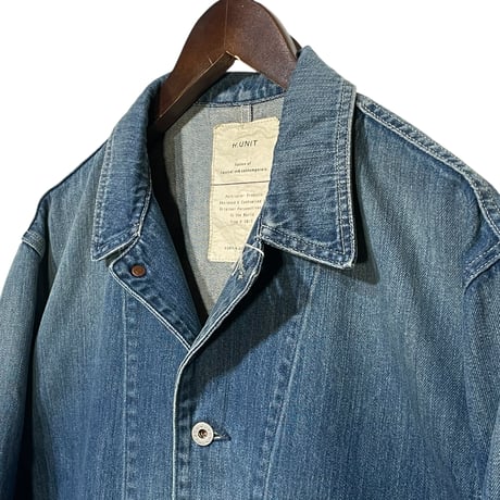 H.UNIT "9oz soft denim coveralls used wash" (indigo) unisex