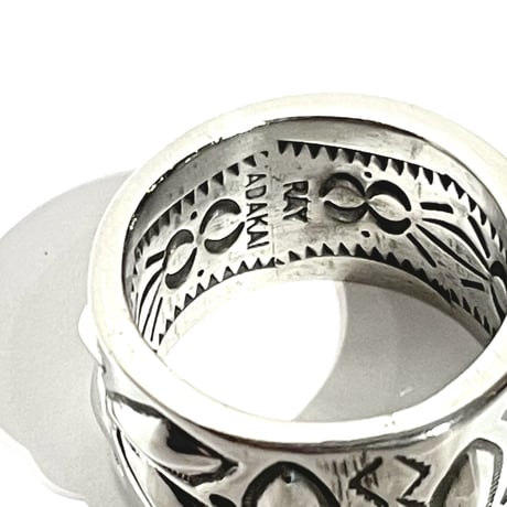 indian jewelry “ray adakai(navajo) “ w-stamp ring(15)