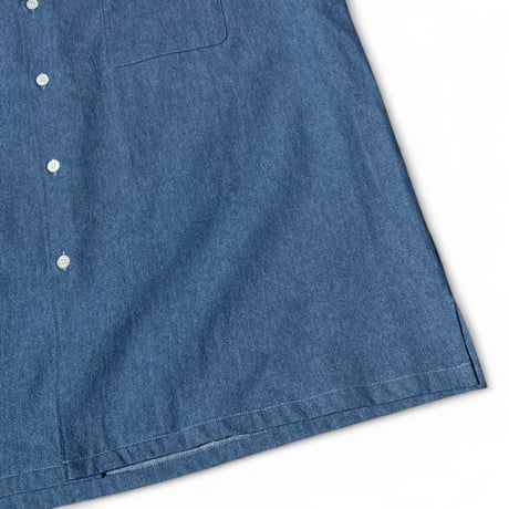 FLISTFIA"open collar short sleeve shirts"(indigo wash) unisex
