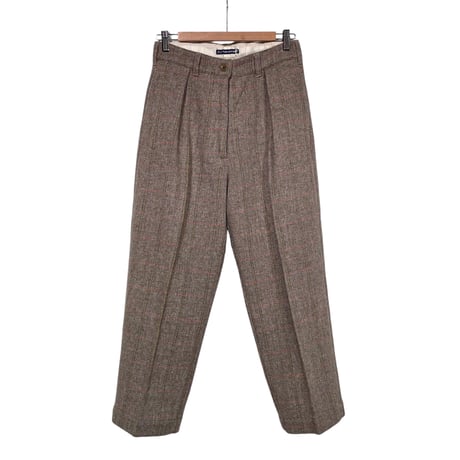 TigreBrocante "check herringbone wool comodo slacks"(beige)women's