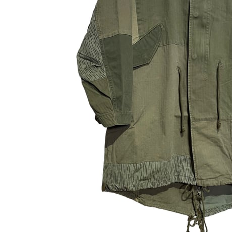 H.UNIT "herringbone switching mods coat"(khaki) unisex