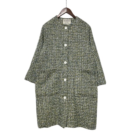 TigreBrocante"ribbon tweed collarless coat"(green)women's