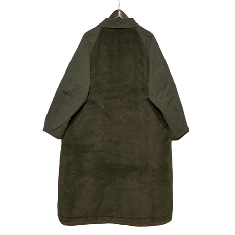 H.UNIT "nylon × boa switching coat" (khaki) unisex