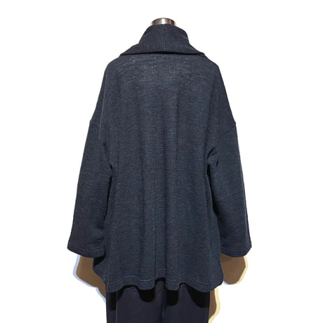 Linen ya"wool linen sawl cardigan"(navy)women's