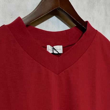CAERULA PER LIGHTS"30/Jersey V neck wide T"(red)unisex