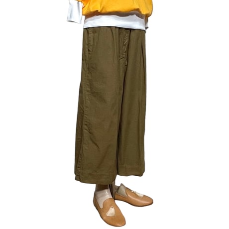 TigreBrocante"zinbabwe wide 8分丈 pants“(beige)women's