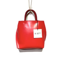 Courtney orla "slope tote S" PVC×LEATHER (red×camel)