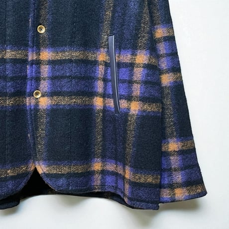 Slow Hands"Wool Check Shawl 3B Jacket"(unisex)