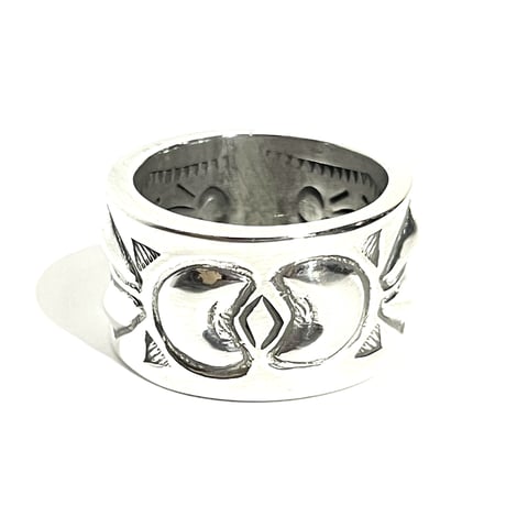 indian jewelry “ray adakai(navajo) “ w-stamp ring(15)