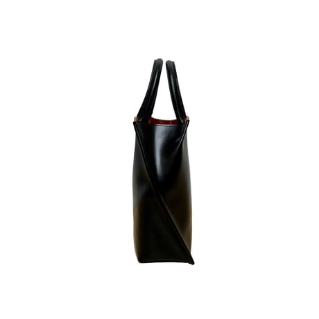 Courtney orla "slope tote S" PVC×LEATHER (black×chinese red)