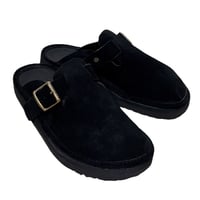 SANDALMAN "clog suede × bullhide" (black) unisex