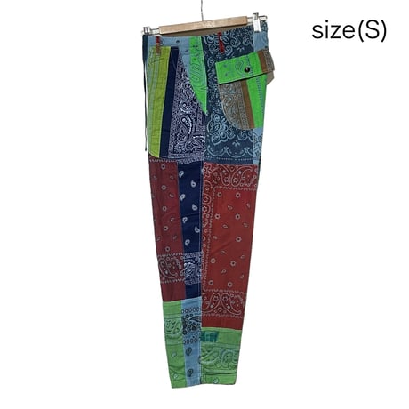 Slow Hands ”bandana patchwork army pants" (unisex)size-S