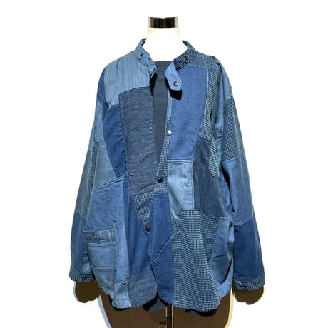 FUNSET OF ART “indigo patchwork wagase shirts"(indigo)unisex
