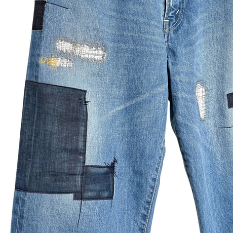 TigreBrocante"12,75oz denim big 5pocket pants“(hand damage)unisex.L