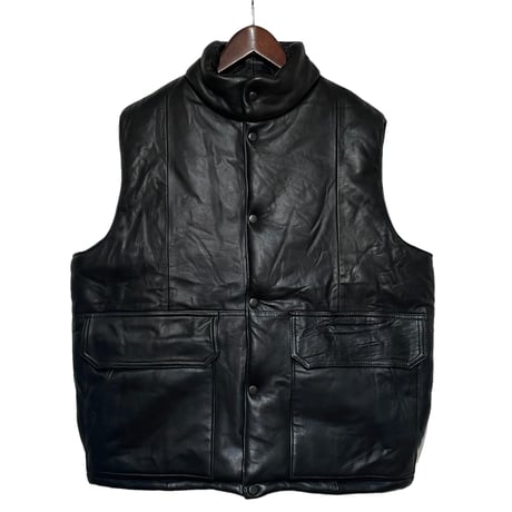 yoused"remake stand collar down vest"(black)unisex