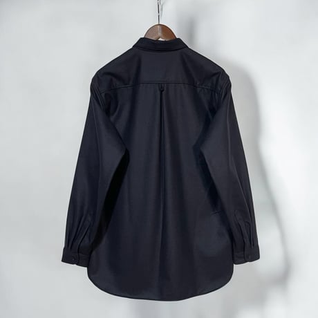 ASEEDONCLOUD"Handwerker wool flannel HW basic shirts"(navy)unisex