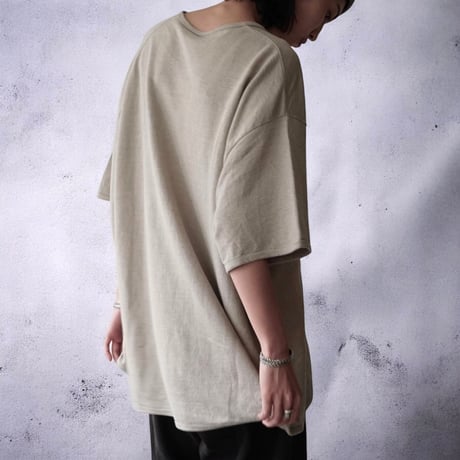COLINA "CAPERTICA Linen Heavy Jersey / Asymmetry Tee (natural)unisex