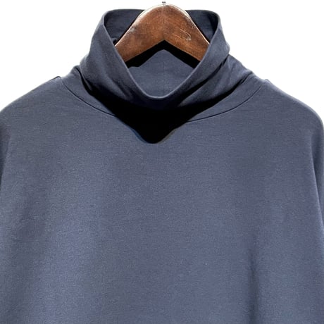 Linen ya"cotton dolman sleeve high neck"(navy)women's