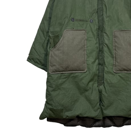 Slow Hands "recycle tent yeti down coat"(olive×olive)S-unisex