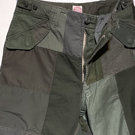 FUNSET OF ART “military patchwork field コロマ pants"(olive)unisex-S