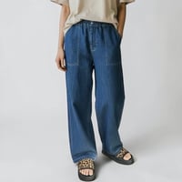 TigreBrocante"6oz denim saruku pants“(indigo fade) women's
