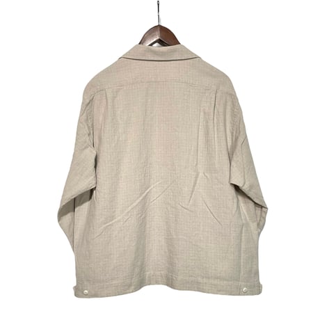 H.UNIT"C/L check open collar long sleeves shirt"(beige) unisex