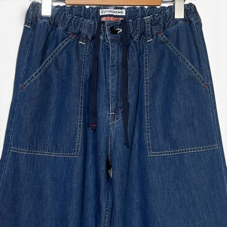 TigreBrocante"6oz denim saruku pants“(indigo fade) women's