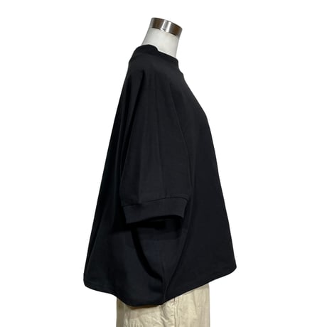 Linen ya"空紡糸度詰め T-shirts"(black)women's