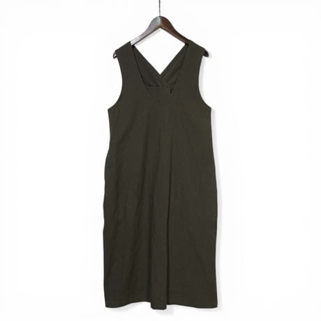ASEEDONCLOUD"Handwerker linen×cotton HW pull-on dress"(khaki)women's