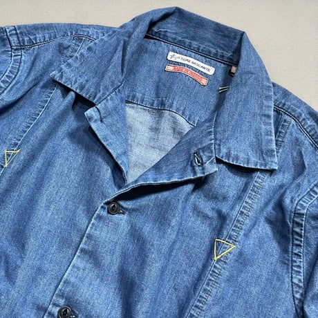 TigreBrocante"6oz denim afro cuban long sleeve shirts"(indigo fade)unisex