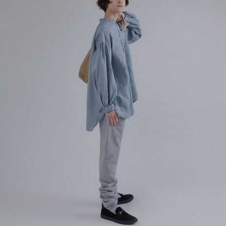 CAERULA PER LIGHTS"ramie canvas shirts"(white)unisex
