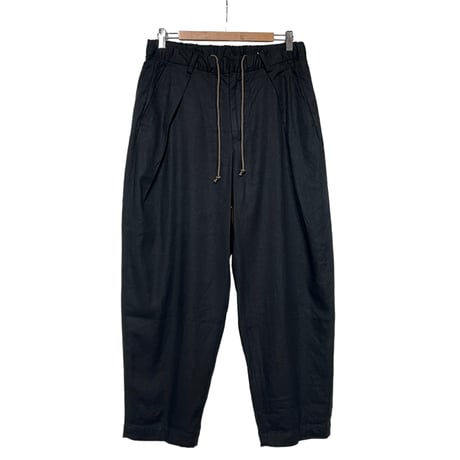 COLINA"Silk×Linen Gaba w-tuck pants"(black) unisex