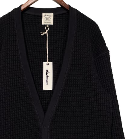 Jackman"cotton big waffle cardigan"(black) unisex