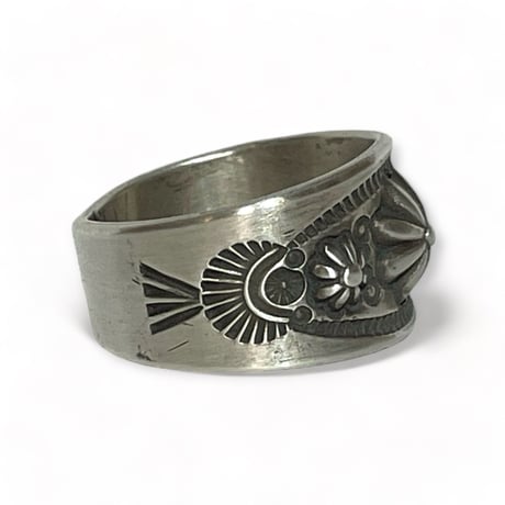indian jewelry " Edison Sandy Smith(navajo)" emboss stampwork ring (18)
