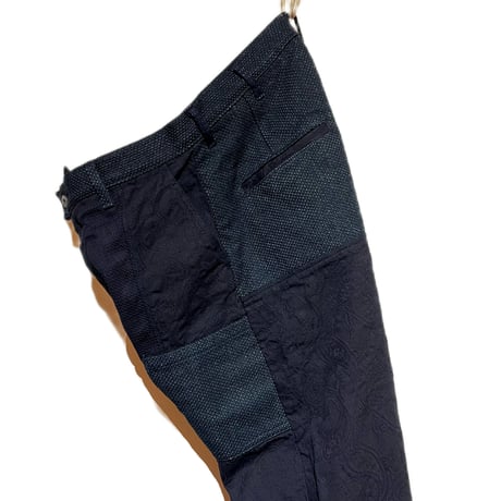 FUNSET OF ART “indigo sashiko patchwork genova pants"(indigo)unisex