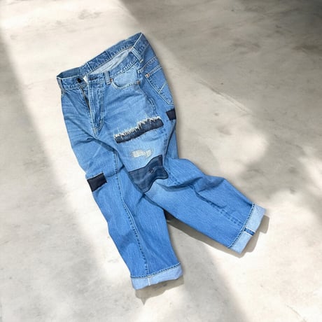 TigreBrocante"12,75oz denim big 5pocket pants“(hand damage)unisex.S