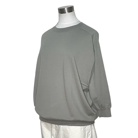Linen ya"crewneck quater sleeve cotton knit"(greige)women's