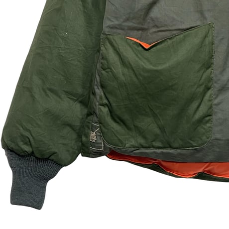 Slow Hands "recycle tent down painter jackte"(olive×oramge)