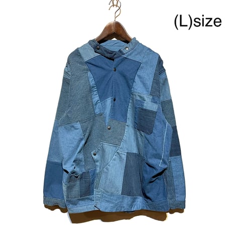 FUNSET OF ART “indigo patchwork wagase shirts"(indigo)unisex