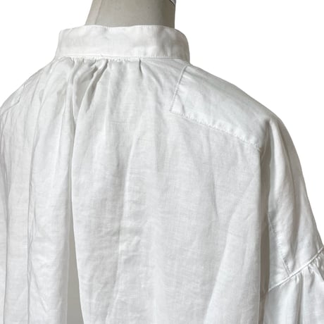 CAERULA PER LIGHTS"ramie canvas shirts"(white)unisex