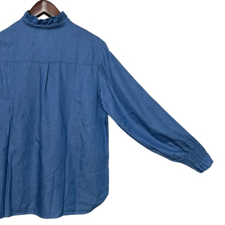 TigreBrocante"gather frill open shirts"(light indigo)women's