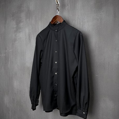 amne "GABARDINE frilled shirts" (black) women's
