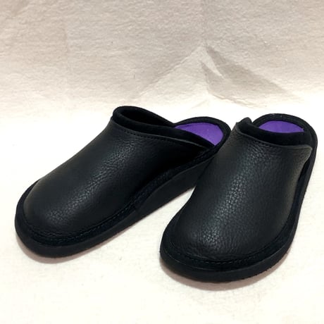 SANDALMAN "slipper" (bull hide black&purple) men's