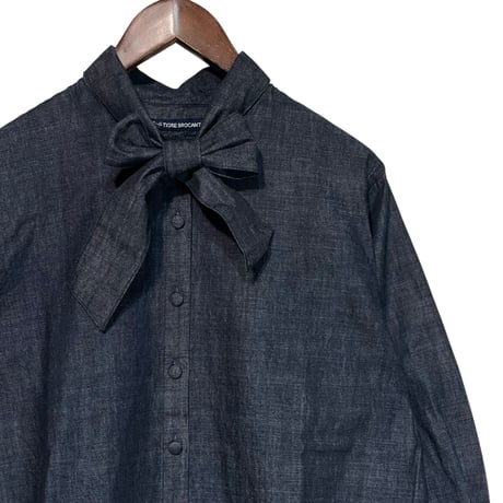 TigreBrocante"7.25oz twill denim moyan age tie blouse"(inidigo)women's